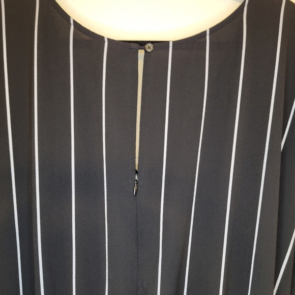 Women’s  Catherine’s Black White Stripe Wide Leg Belted Jumpsuit Size 34W - Picture 10 of 14